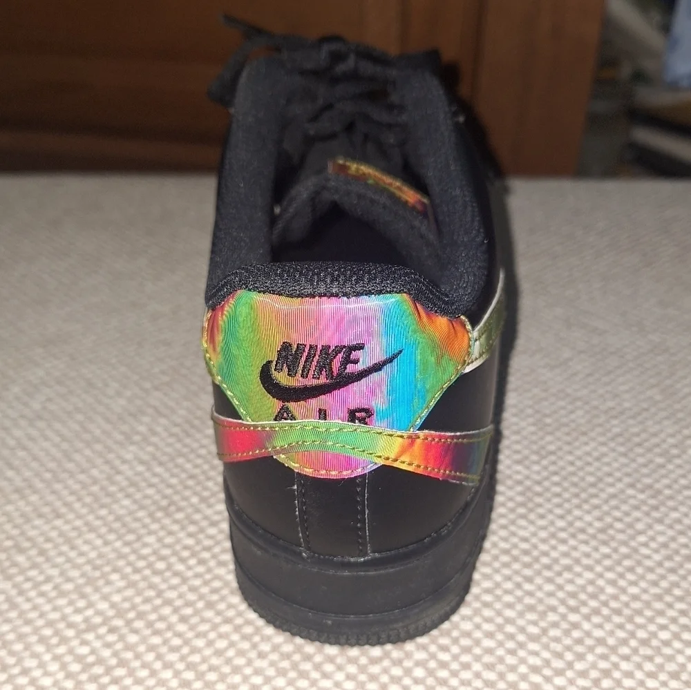 Nike Air Force 1 Low Top Misplaced Swoosh Black 2020 CK7214-001. Mens 9. EUC